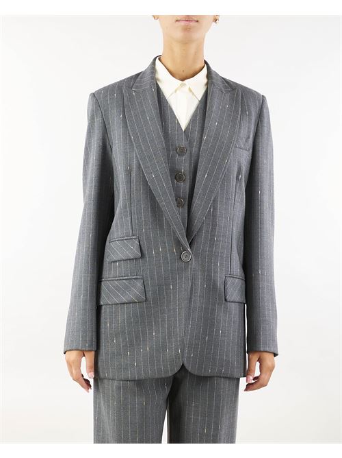 Pinstriped luxury fabric jacket Simona Corsellini SIMONA CORSELLINI | Jacket | GI00802TGES0003652